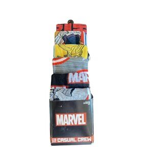Marvel Men's CASUAL CREW SOCK 5pk  Iron Man/Panther/CapAmer SHOE SIZE 8-12